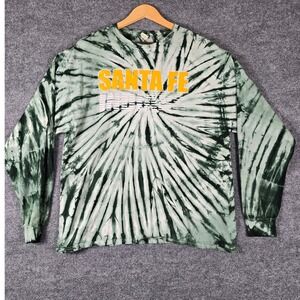 Santa Fe Indians Tie Dye Long Sleeve‎ T Shirt Men's XL Green White